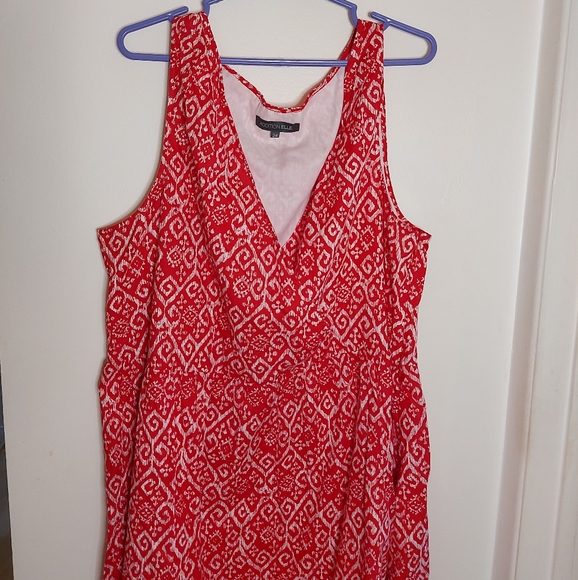 Addition Elle Red & White Cotton Dress - Picture 3 of 11